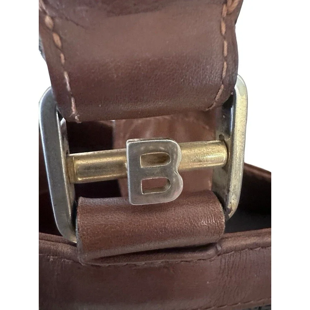 Bally Vintage Embossed B Canvas Tote with Leather Trim - Made in Italy - Picture 9 of 16